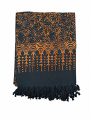 Kupferranke Lunghi Sarong Pareo Tuch, ein modernes Hamamtuch in 160x115cm mit eleganten Kupferranken, für Strand und Sauna.