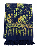 Mitternachtspalme Lunghi Sarong Pareo Tuch, 160x115cm, aus Baumwolle, Mana Shop Hamamtuch in dunklen Blau- und Grautönen
