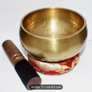 Klangschale 11cm von Mana Shop, handgefertigte tibetische Klangschale mit goldener Oberfläche und harmonischer Klangqualität.