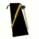 Goldene Chakra Stimmgabel 528 Hz, Musikinstrument für Klangtherapie, mit goldener Oberfläche und 528 Hz Frequenz sichtbar.