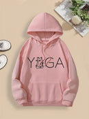 Damen Yoga Pullover Sweatshirt mit Yogakatze, bequemer Yogakleider von Mana Shop, in weicher Stoffqualität, ideal für Yoga und Freizeit.