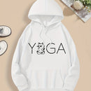 Damen Yoga Pullover von Mana Shop, bequemer Sweatshirt mit Yogakatze-Design, ideal für Yoga und entspannte Aktivitäten