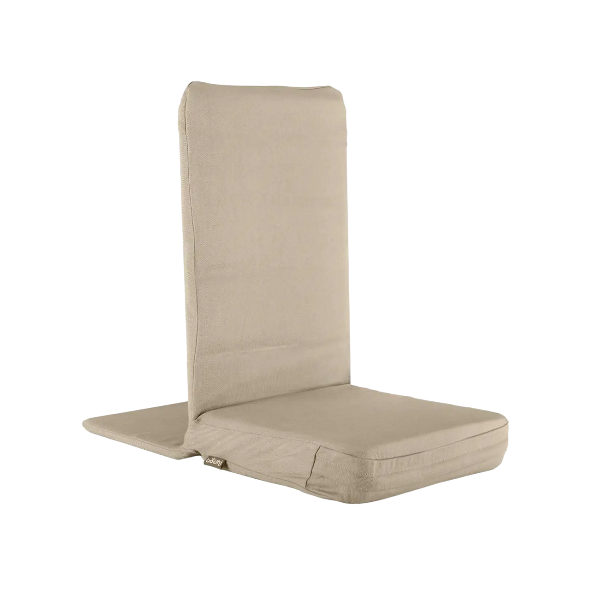 Meditationskissen Bodynova Mandir Bodenstuhl Backjack in hellem Taupe, bequemer Meditationsstuhl für Entspannung und Ruhe.