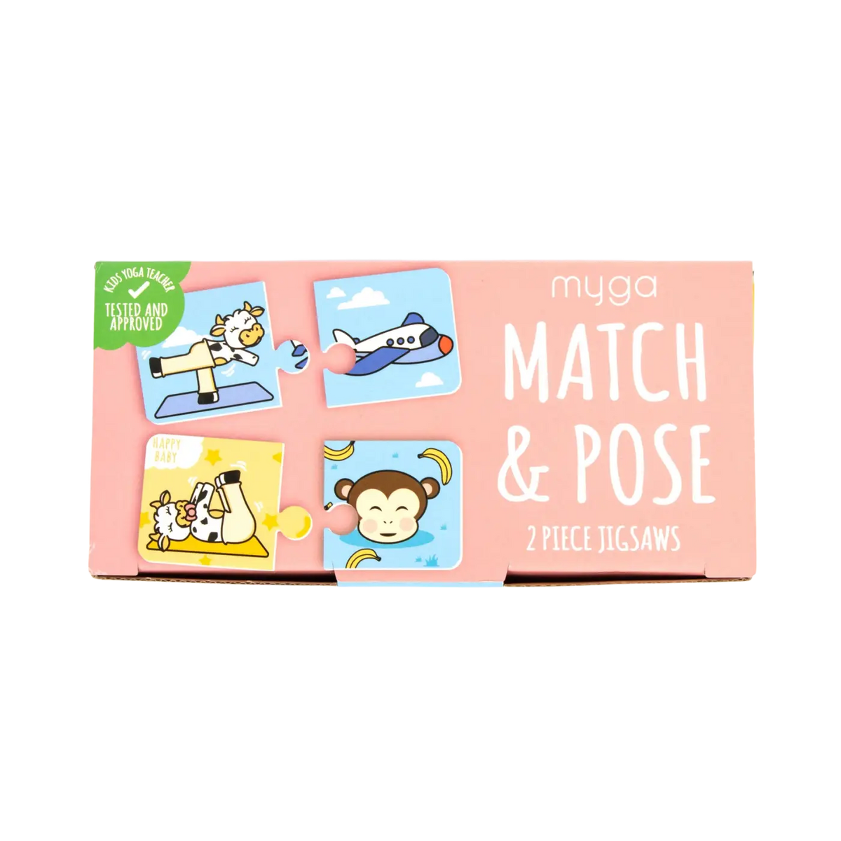 Myga Eco Match & Pose Zweiteilige Puzzlespielkarten für Kinder, rosa, spielerisches Lernspielzeug für Kinder
