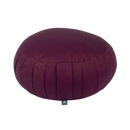 Ein eco meditation cushion zafu eco meditation in tiefem aubergine mit organischen dinkelspelzen und gesteppter oberfläche