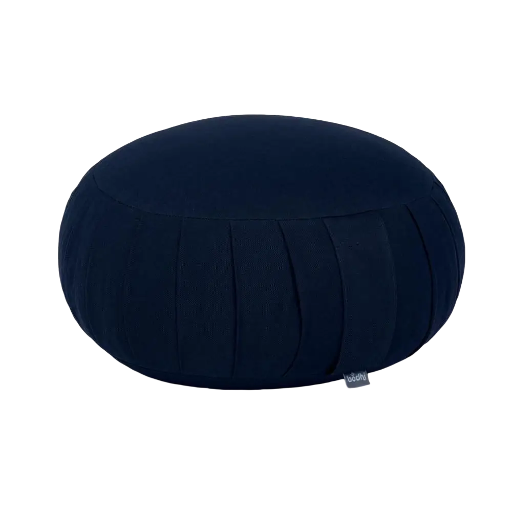 Meditationskissen ZAFU ECO Dinkel von Bodynova in dunkelblau, flauschiges Meditationskissen mit Bezug aus nachhaltigem Material