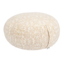 Beiges meditationskissen zafu maharaja mit dinkel füllung und subtiler mandala stickerei für entspannte sitzhaltung