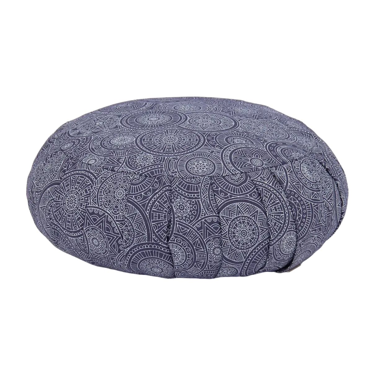 Dunkelblaues Meditationskissen ZAFU Maharaja von Bodynova mit Dinkel-Füllung, runder Sitzkissen für Meditation.