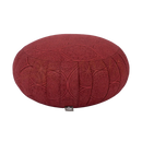Meditationskissen zafu maharaja in tiefrot mit dinkelfüllung und farbenfrohem mandala für entspannte sitzhaltung