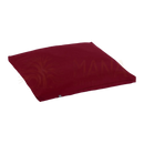 Eine tiefrote rechteckige meditation mat zabuton eco mit glattem stoff und sauberen nähten von bodynova