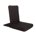 Schwarzer Meditationsstuhl Backjack XL von Bodynova für Yoga, faltbar und bequem auf schwarzem Stoff, ideal für Meditation und Entspannung.