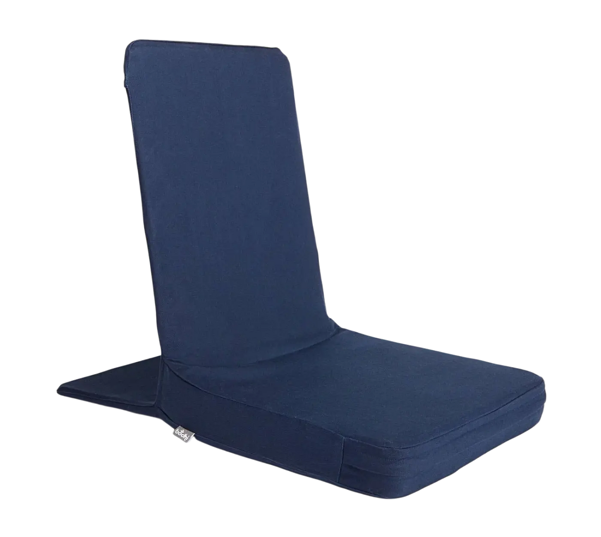 Bodynova Meditationsstuhl Backjack XL in Nachtschwarz, bequemer Yoga-Stuhl mit blauer Stoffbezug, ergonomisches Design