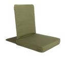 Meditationsstuhl Backjack XL von Bodynova, bequemer Yoga-Faltstuhl in Olivgrün mit Stoffbezug, ideal für Meditation und Entspannung.