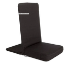 Schwarzer Yoga-Meditationsstuhl Backjack XL von Bodynova mit Stoffbezug und Fußstütze, ideal für entspannte Meditationen.