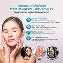 Prowise meereskollagen mit hyaluronsäure 1100 mg in minimalistischer flasche mit hydrolysiertes kollagen zur unterstützung des bindegewebes