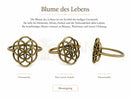 Messingring größe 54 mit blume des lebens motiv aus antik messing in filigraner kreisförmiger blumenform