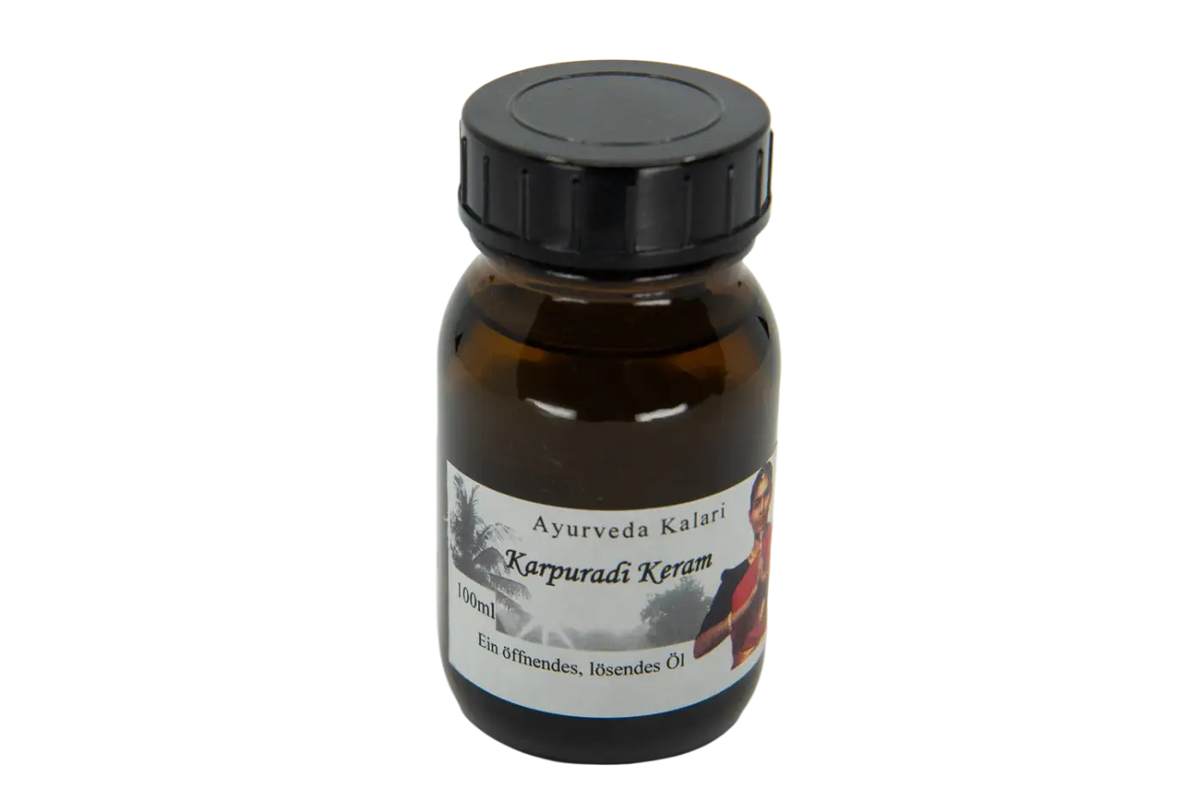 Midgard Kalari Ayurveda Massageöl Karpuradi Keram in 100ml Flasche, natürliches Massageöl mit ätherischen Karpuradi-Keram-Ätherstoffen
