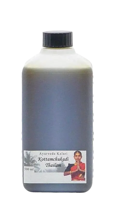 Midgard Kalari Kottamchukadi Thailam Ayurveda Massageöl in 500ml Flasche, natürliche Inhaltsstoffe, für therapeutische Massagezwecke