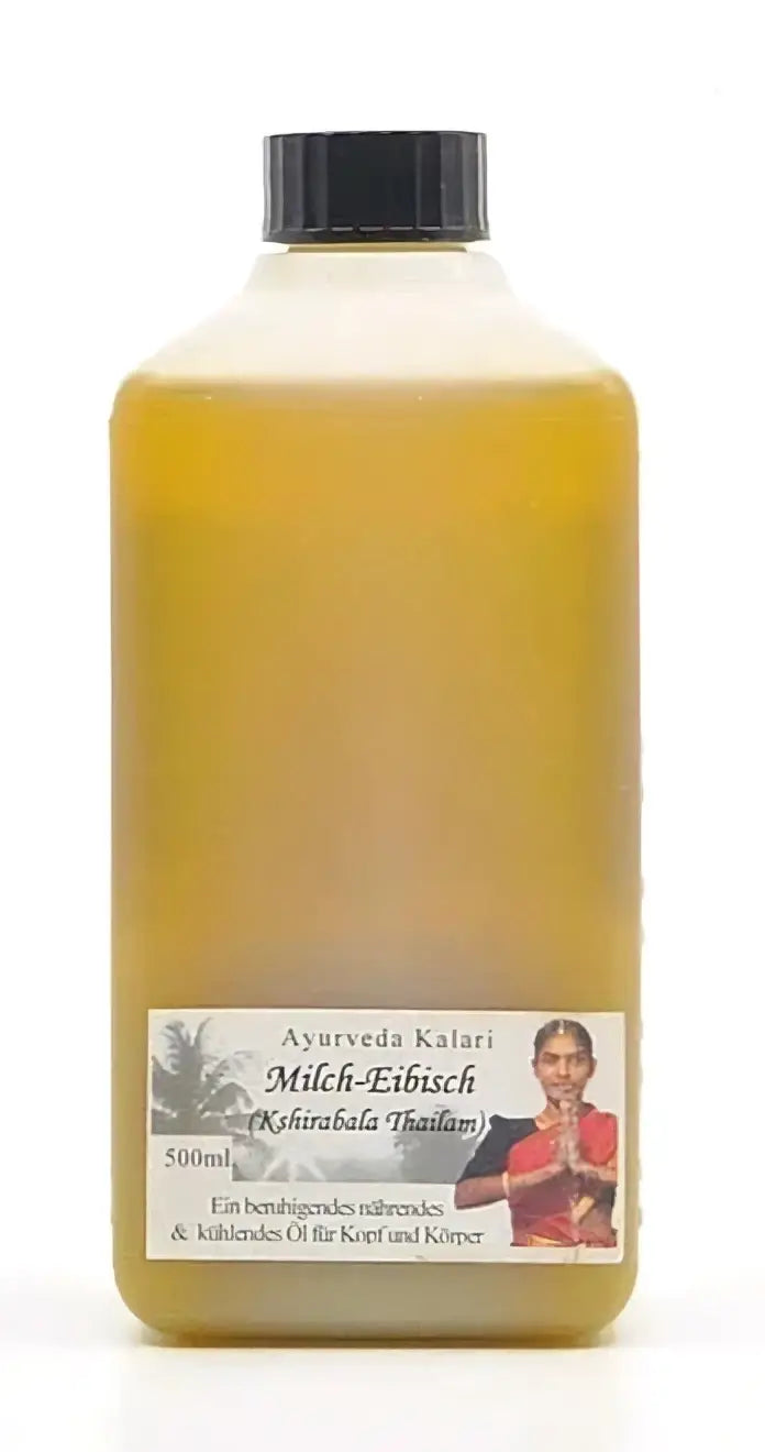 Midgard Kalari Ayurveda Massageöl Kshirabala Thailam mit Milch und Eibisch, natürliches Massageöl für Wellness und Entspannung