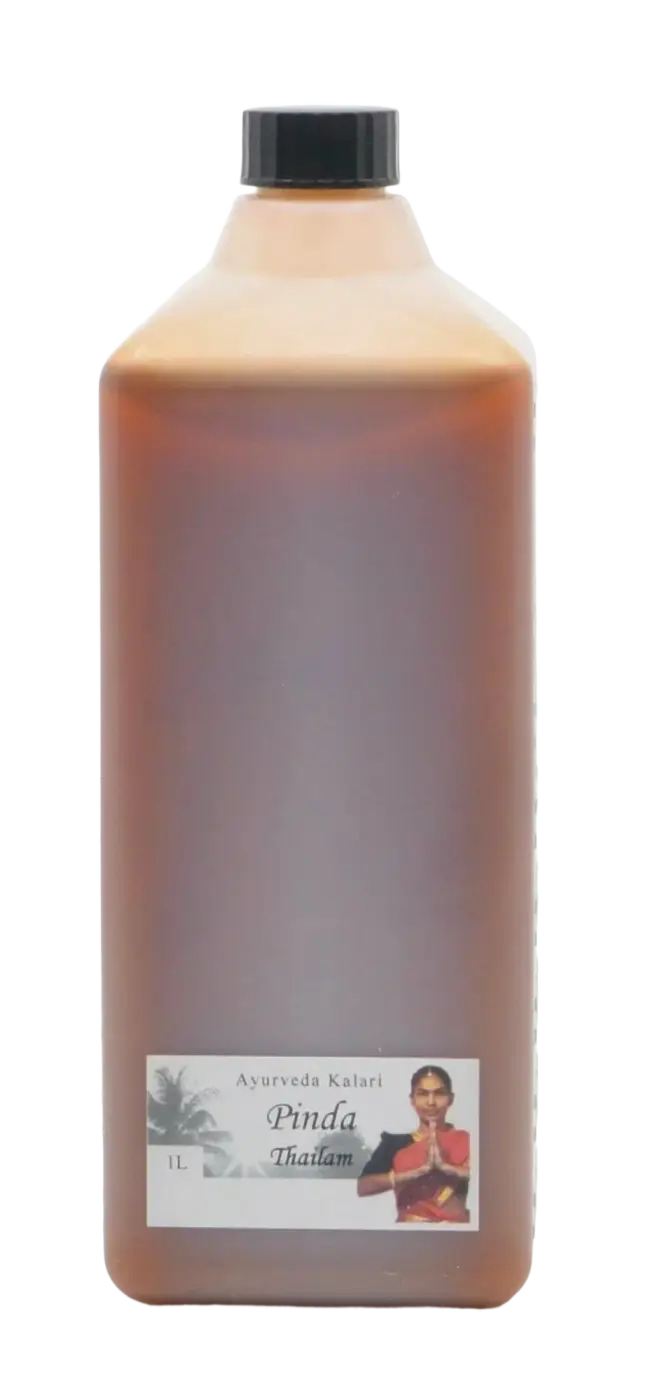 Midgard Kalari Ayurveda Massageöl Pinda Thailam in 1-Liter-Flasche, natürliches Massageöl für Ayurveda-Behandlungen