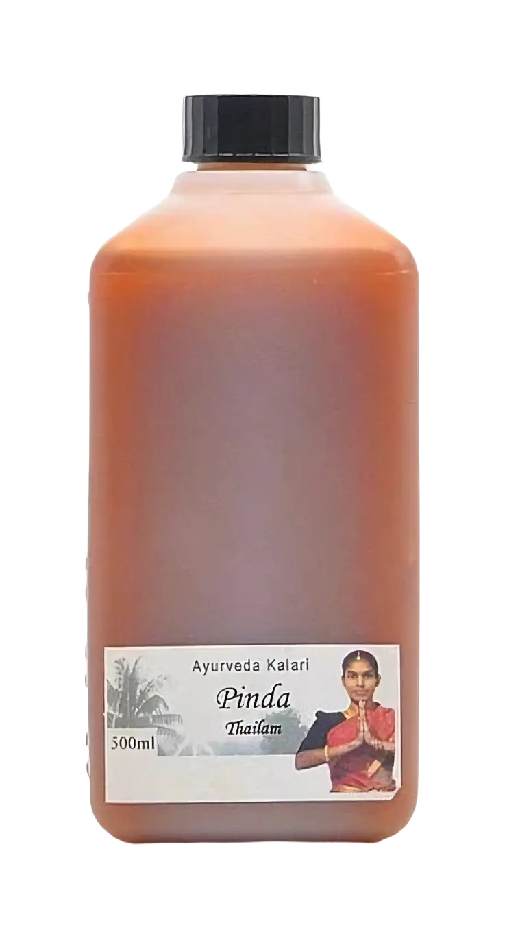 Midgard Kalari Ayurveda Massageöl Pinda Thailam in 500ml Flasche, traditionelles Massageöl für Ayurveda-Behandlungen