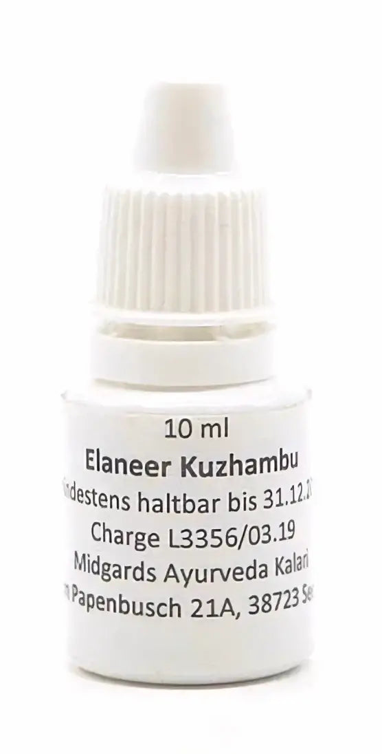 Midgard Kalari Ayurvedisches Elaneer Kuzhambu für Augenreinigung, Spezialöl und Pulver in einer Glasflasche