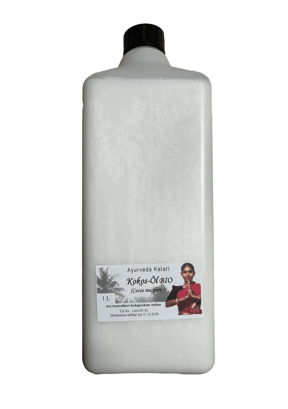 Midgard Kalari Kokosöl, 1L, Ayurveda-Massageöl, cremiges weißes Massageöl in Flasche, für Entspannung und Pflege