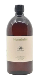 Dunkles Ayurverdisches Mandelöl von Midgard Kalari, 1 Liter, Massageöl für die Haut, natürliches Pflegeprodukt