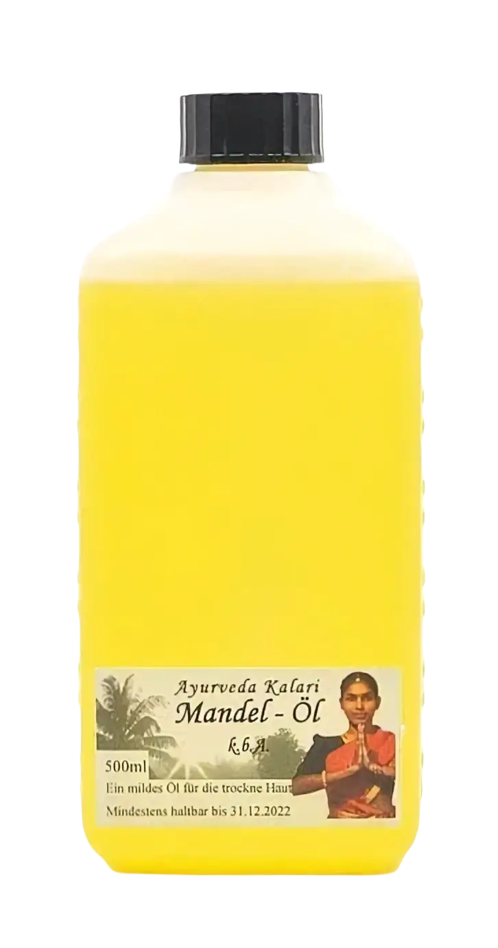 Midgard Kalari Ayurveda Mandelöl für Massage, 500ml, hochwertiges pflanzliches Öl für entspannende Anwendungen