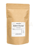 Ein braunes, wiederverschließbares pouch mit midgard kalari brahmi pulver traditionelles ayurveda-kräuterpulver im mana shop