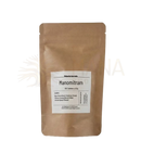 Braune kraftpapierverpackung midgards ayurveda ayurveda manomitram mit 100 tabletten 0,5g blau lotus blume und wildem ingwer wurzel