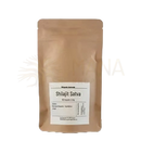 Braune kraftpapierverpackung mit weißem etiket und schwarzer schrift für midgards ayurveda shilajit satva ayurvedisches nahrungsergänzungsmittel
