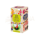 Bunte verpackung der ministry of tea himalaya green chai grüntee beutel mit gelbem label und bio zertifikat