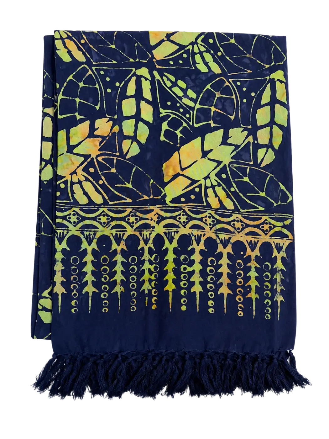 Mitternachtspalme Lunghi Sarong Pareo Tuch, 160x115cm, blaues Hamamtuch aus Baumwolle mit Sternenmuster.