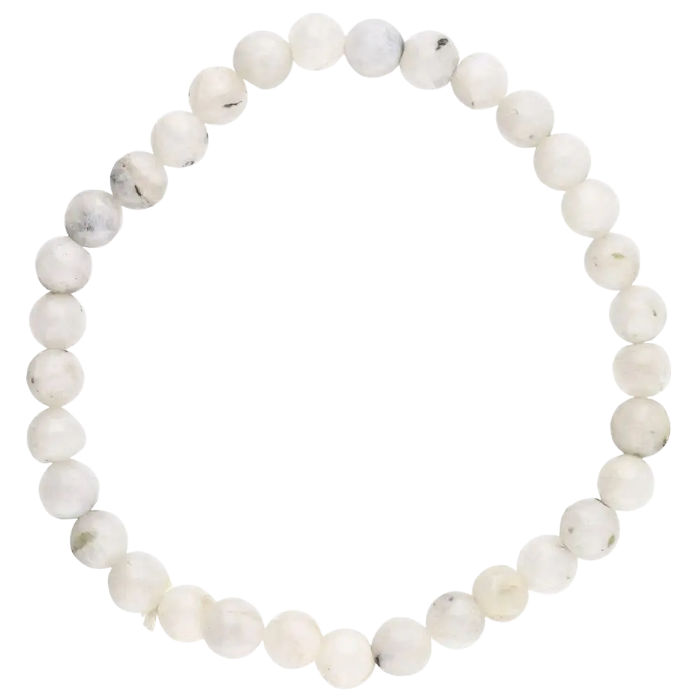 Zartes, dehnbares Mondsteinarmband mit 5mm glatten, runden Steinen, elegantes Schmuckstück von Vives de la Cortada S.L