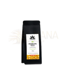Schwarzer beutel von cosmoveda moong dal dhuli 500g mit proteinreichen bio mungbohnen und dal dhuli geschält