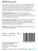 Weißes blister-pack mit msm kapseln 120 stück, vegan, unterstützt die gelenkgesundheit und fördert die kollagenproduktion