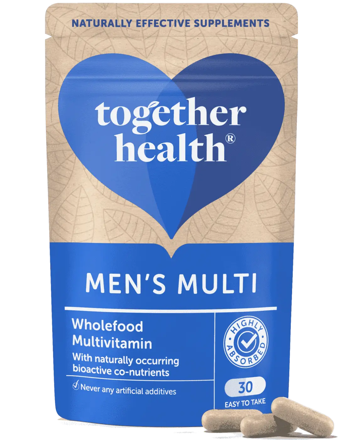 Veganer Multivitamin für Herren in 30 Kapseln, Nahrungsergänzung, mit buntem Vitaminmischung in Tablettenform