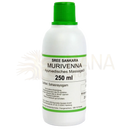 Weiße plastikflasche mit grünem schraubverschluss und etikett sree sankara murivenna ayurvedisches massageöl 250 ml bio-zimmer-spray