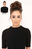 Braune chaotische Haargummis von My Wholesale Warehouse, flexibel und dehnbar, für vielseitige Frisuren.