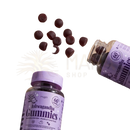 Purple gelatinen im glassflasche mit myga ashwagandha gummies aus withania somnifera für innere balance