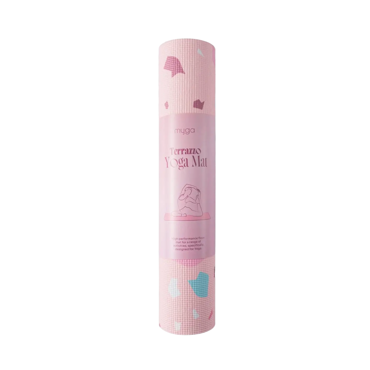 Bunte bedruckte Yogamatte von Myga mit attraktiven Designs, ideal für Yoga und Fitnessübungen.