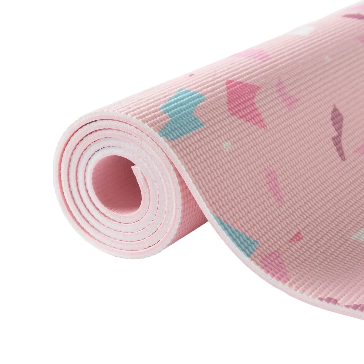 Bunte Myga Yogamatte mit buntem Druck, erhältlich in 8 attraktiven Designs, ideal für Yoga und Fitnessübungen.