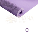 Myga bedruckte yogamatten in lavendelfarben mit strukturierter oberfläche und subtil eingeprägtem logo in attraktiven designs