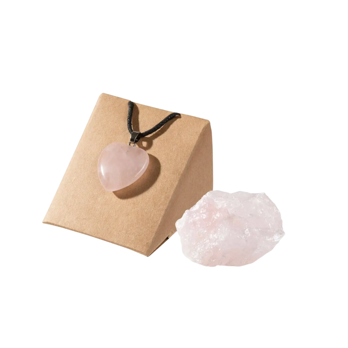 Myga Eco Geode-Geschenkset mit Rohstein und Anhänger, Auswahl aus 2 Kristallen, handgefertigter Schmuck aus Naturstein