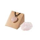 Myga eco geode-geschenkset mit rosa rose quartz herzanhänger an schwarzem band und schwarzem obsidianstein