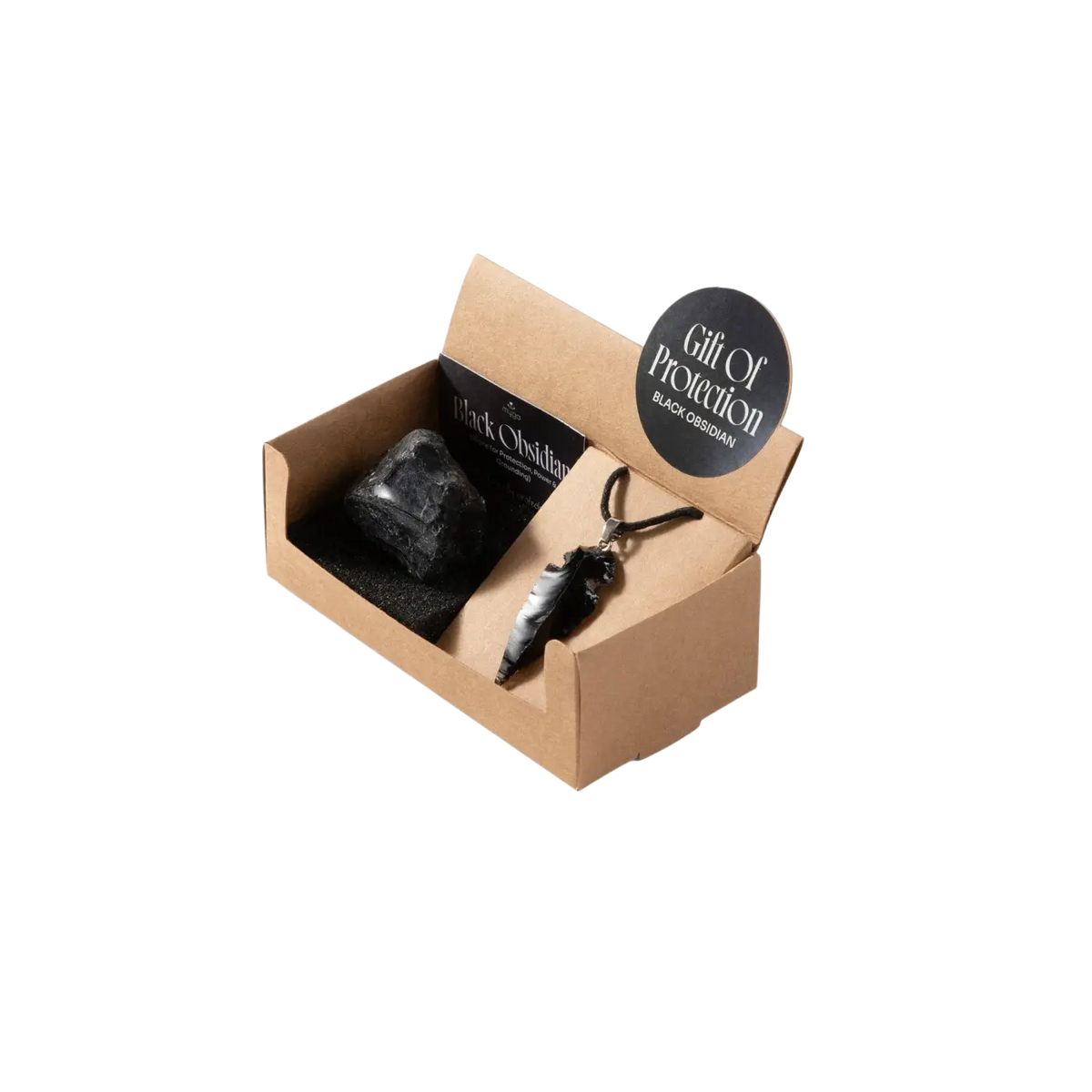 Myga Eco Geode-Geschenkset mit Rohstein und Anhänger, Auswahl aus zwei Kristallen, natürliches Schmuckset in eleganter Verpackung