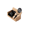 Myga eco black obsidian anhänger mit polierter oberfläche und schwarzem band aus geode-geschenkset rohstein