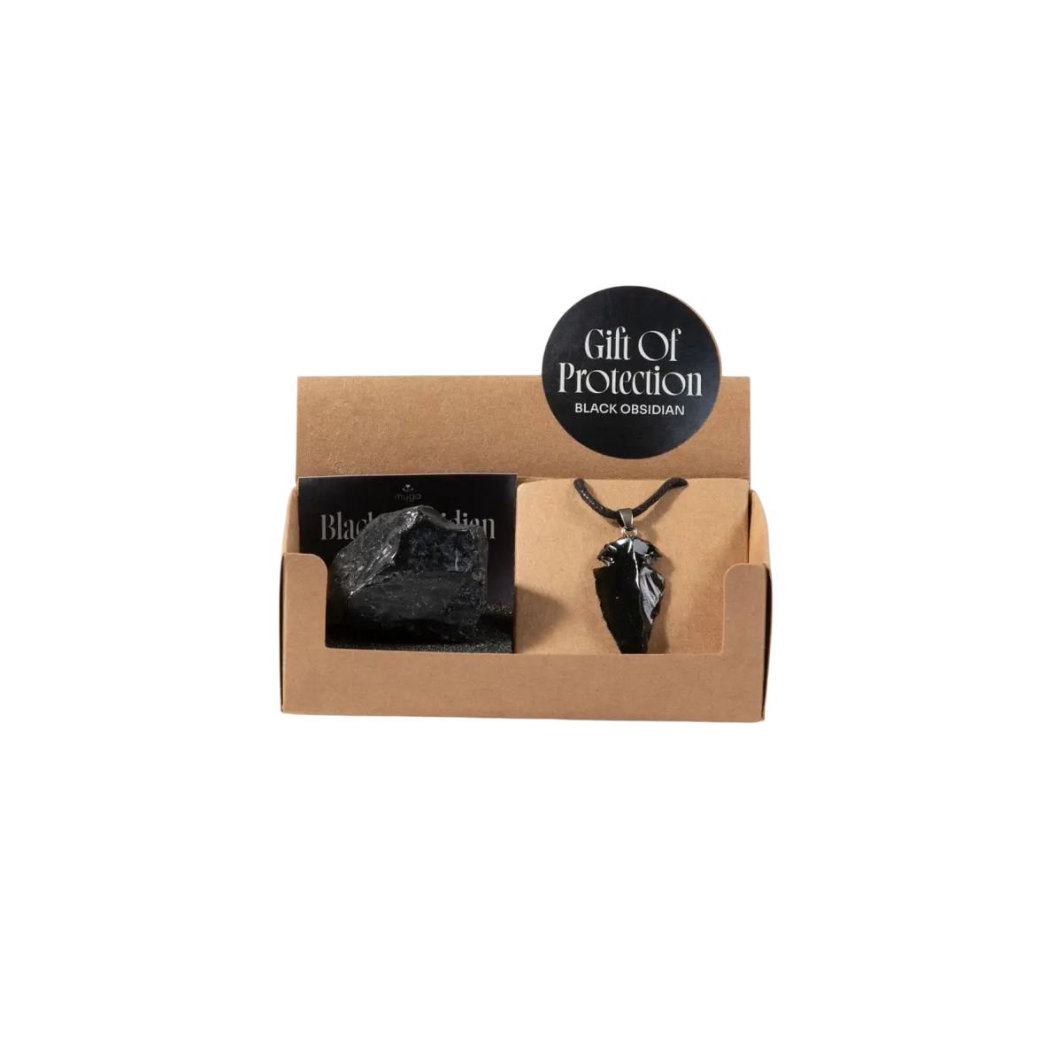Myga Eco Geode-Geschenkset mit Rohstein und Anhänger, Auswahl aus 2 Kristallen, Schmuck aus Naturstein.