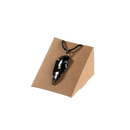 Myga eco black obsidian feder anhänger an schwarzer schnur aus dem geode-geschenkset stein und kristall